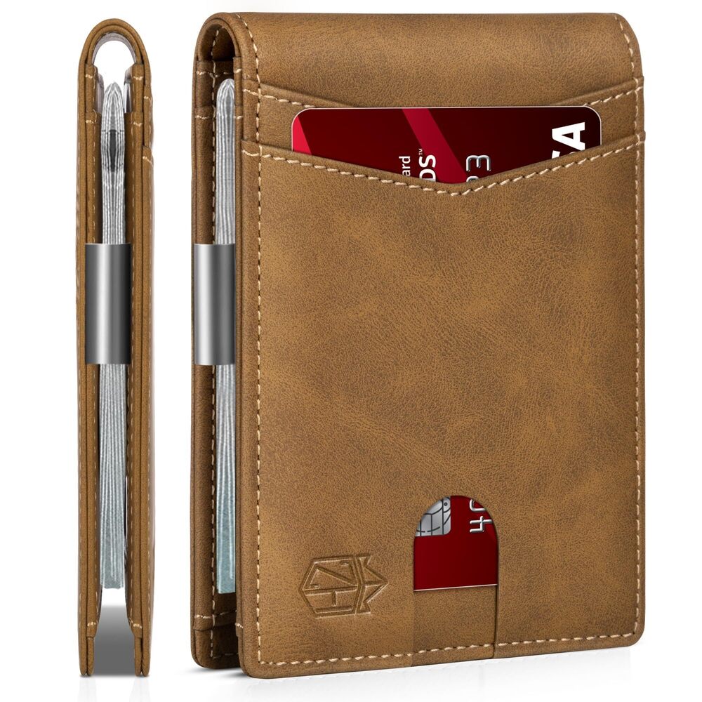 8960 Money Clip Wallets ,Slim Bifold Wallet 10-12 Cards, Leather Wallet